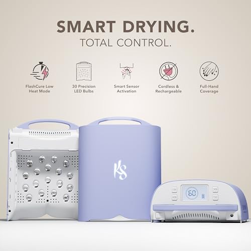 Image of KIARA SKY Beyond Pro V3 UV LED Nail Lamp Purple - Cordless Rechargeable Gel Lamp w /Smart Sensor, Flashcure Low Heat Mode, Full-Hand Coverage & Timer for Gel Polish, Builder Top Coat 48W (240v)