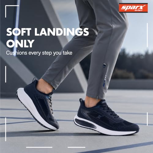 Image of SPARX Sports Running Shoes for Men - Lightweight Breathable Lace-Up Athletic Shoes with Cushioned Comfort, Shock Absorption, Durable Grip, Flexible Sole & Everyday Walking Performance