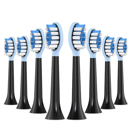 Replacement Toothbrush Heads for Philips Sonicare Electric Toothbrush, 2-in-1 Tongue Cleaner, 8 Pack(Individually Packaged), Suitable for Philips Sonicare Heads, C2, C1, C3, W1, W2, W3, G1, G2, G3
