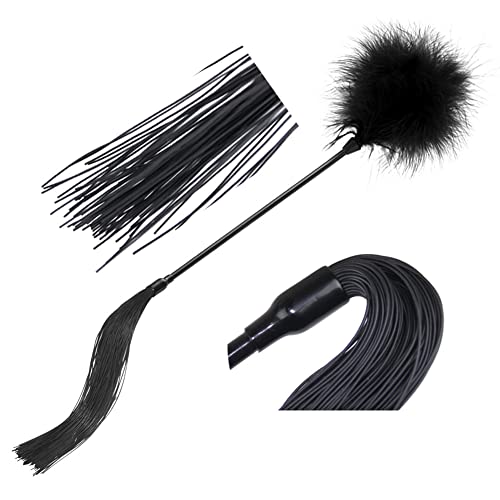 Image of Silicone Horse Riding Whip Soft Feather Tickler Furry Feather Teaser Feather Cleaning Duster Role Play Toys for Adults Couples Purple