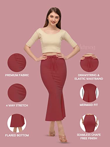 Image of Mehrang Lycra Saree Shapewear Petticoat for Women, Cotton Blended,Petticoat,Skirts for Women,Shape Wear Dress for Saree