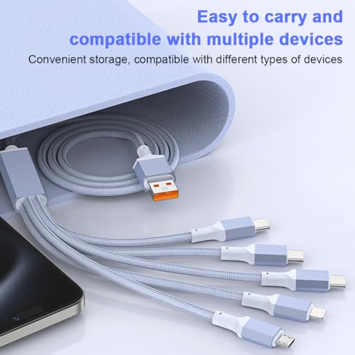 Image of Verilux PD 100W Type C Cable Fast Charging 3.9FT, 480Mbps Data Transmission C Type Charger Cable with Three C Connectors, USB to Lighting, USB to Micro A for iPhone 17 /16 /15 Galaxy S26 /S25 /S24
