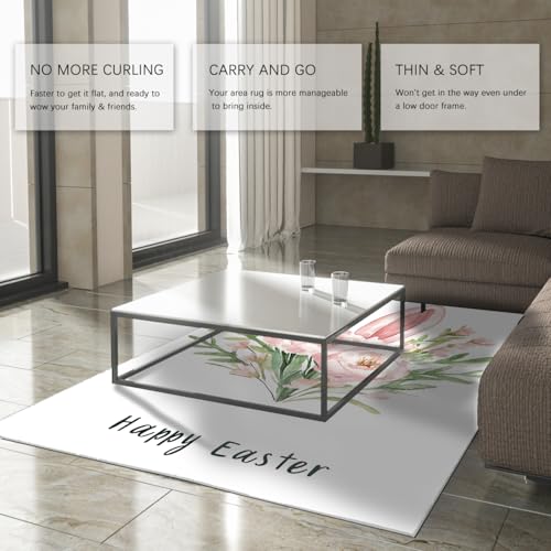 Descente lit design mignon et simple avec fleurs et oreilles de lapin