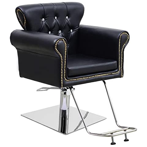 BarberPub Classic Hydraulic Barber Chair Antique Hair Spa Salon Styling Beauty Equipment 8899 Black Cover