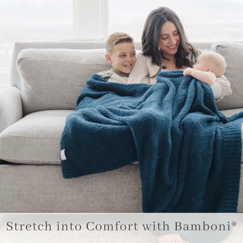 Image of SARANONI Bamboni Luxury Throw Blanket | Super Soft Plush Home Decorative Comfy Blankets for Sofa, Couch or Bed | Blue, Large - 50 inch x 60 inch