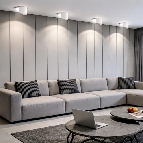 4-Pack 6-Inch Magnetic Recessed Light Half Shields, White Anti-Glare Covers for Ceiling Can Lights, Smooth Rounded Edge, Tool-Free Snap-On by Festerekey - Used condition - Image 7
