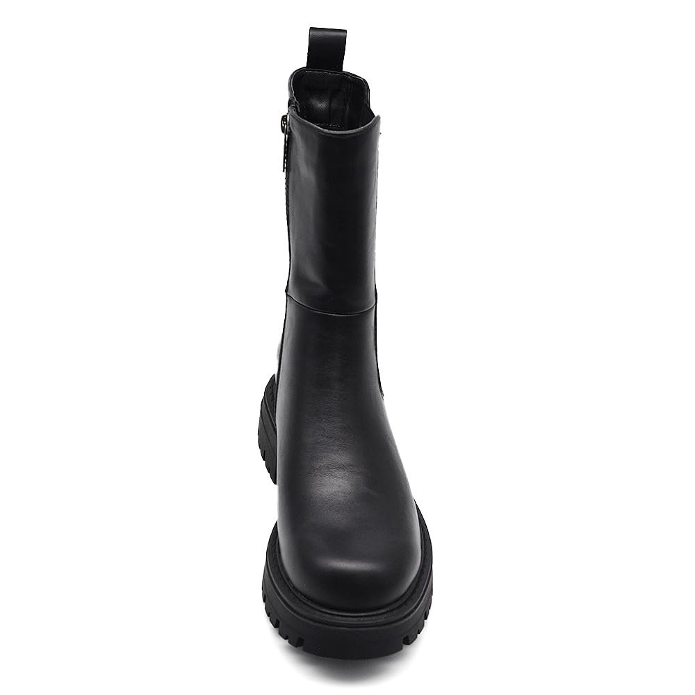 IF FASHION Stivali Stivaletti Anfibi Scarpe Chelsea da Donna Platform Elastico Con Suola Track GA039