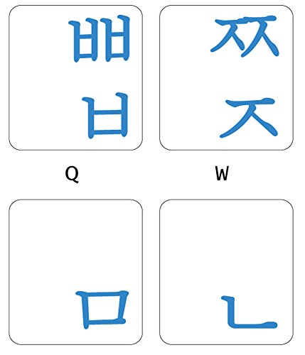 Sticker transparente para teclado coreano azul miniatura 2