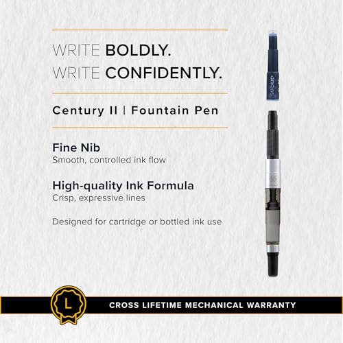 Image of Cross Century II Midnight Plum with Polished Chrome Appointments Refillable Ballpoint Pen - Fine Point, Black Ink, Presented in a Luxury Gift Box
