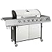 CHARLES BENTLEY 7 Burner Premium Gas BBQ Barbecue with Side Burner, Warming Rack, Double Layered Hood, Side Table, Thermometer, Utensil Hooks, Bottle Opener, And More In Silver (152.5x110cm)