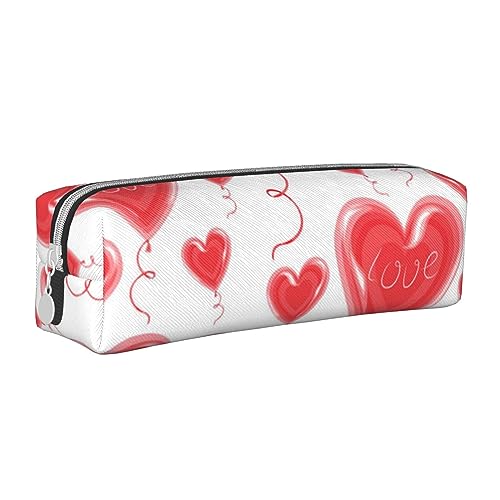 Astuccio con cerniera per matite e penne organizer per cancelleria durevole astuccio per e motivo floreale con teschio Romantico cuore Taglia unica Organizer rosso pelle