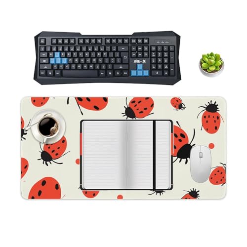 Mouse Pad grande con diseño de mariquitas y base antideslizante miniatura 4