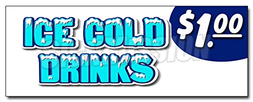 24" ICE Cold Drinks $1.00 Decal Sticker iced Extra Large soda Thirst Quencher
