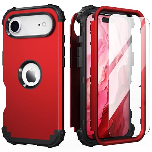 Coque iPhone Air IDweel rouge 3 en 1 antichoc avec protège-écran