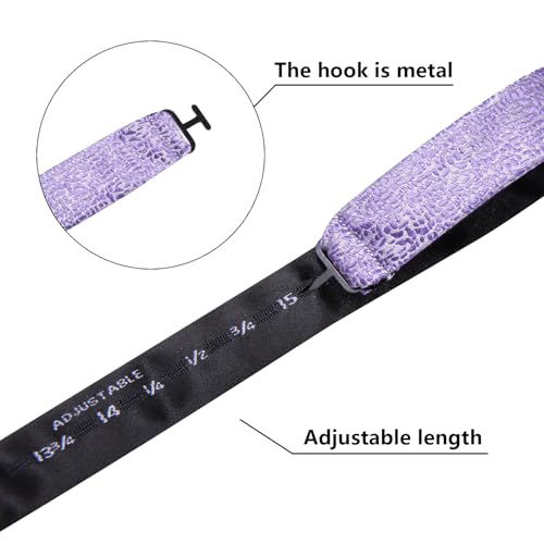 Image of Dubulle Self Tie Bow Ties and Lapel Pin for Men Paisley Solid Mens Bowtie and Handkerchief Cufflinks Set Wedding