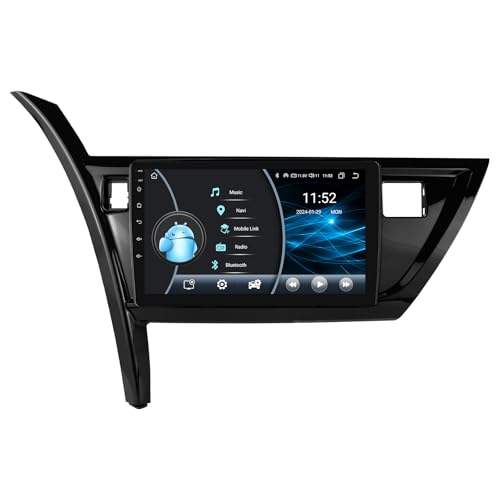 Android 14 Radio de coche de 10,1 pulgadas, pantalla táctil de 8 núcleos, 4 GB + 64 GB, para Toyota Corolla Auris 2013 2014 2015 2016 tráfico por la izquierda WiFi WiFi Android Auto & Wireless Carplay