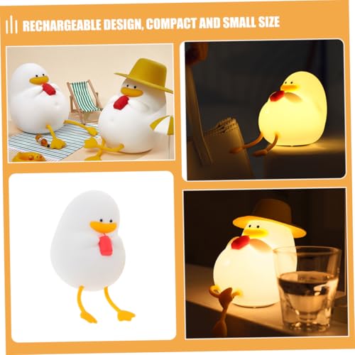 Lámpara de noche de silicona en forma de pato para dormitorio miniatura 2