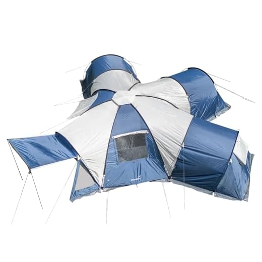Skandika Korsika 10 - tienda de campaña tipo iglú - 10 personas - 3 cabinas - mosquiteras - 210 cm de altura