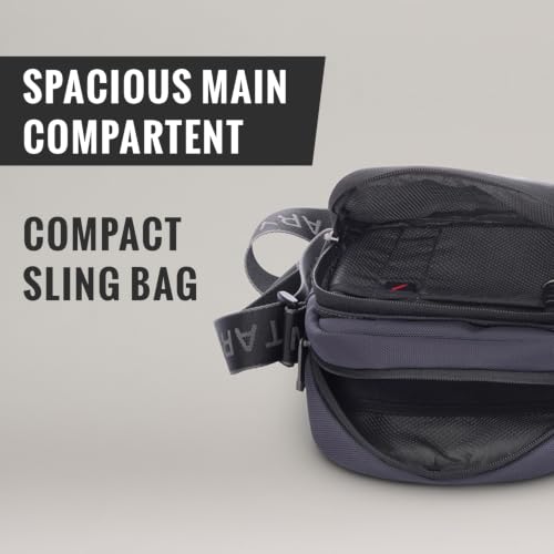 Image of SWISS MILITARY Black Gold Collection Trail Stylish Travel Sling Bag with Multiple Compartments & Compact Crossbody, 4L Capacity, 1680D Polyester, Adjustable Shoulder Strap with Keychain Holder (4L)