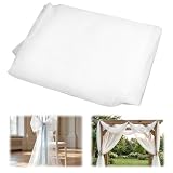 160×300 cm Tul Blanco, Tela de Tul Suave para Bodas, Cenefa de Boda Cortinas con Cenefas, Tela de Organza Blanca, Venta Por Metros, para Cumpleaños, Bodas, Fiestas, Mesas y Sillas