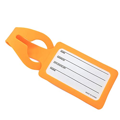 Preisvergleich Produktbild Silikon Gepäckanhänger, CHshe Silikon Kofferanhänger Koffer Trolley Etui Anti-Verlorene Ausweisinformationen Wasserdichte Gepäck Tags Karte Mit Namensschild Adressschild 23.8 * 5.5 * 8.9Cm