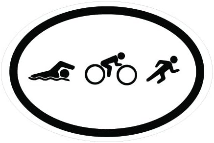 FLD05 Swim Bike Run Triathlon Sticker 6 x 4 in