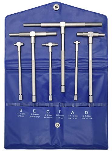 Telescoping Gauge Gage Set Tools 6 Pcs 5 16 - 6 Range Micrometer Precision T-Bore Hole Gauge