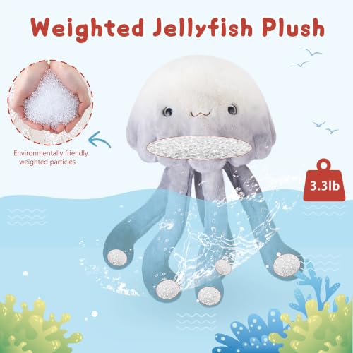 Image of Niuniu Daddy Weighted Stuffed Animal, 20 in 3.3 lb Jellyfish Plush for Kids