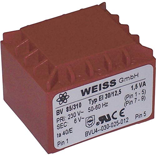 Weiss Elektrotechnik 85/313 Transformateur pour circuits imprimés 1 x 230 V 1 x 15 V/AC 1.50 VA 100 mA