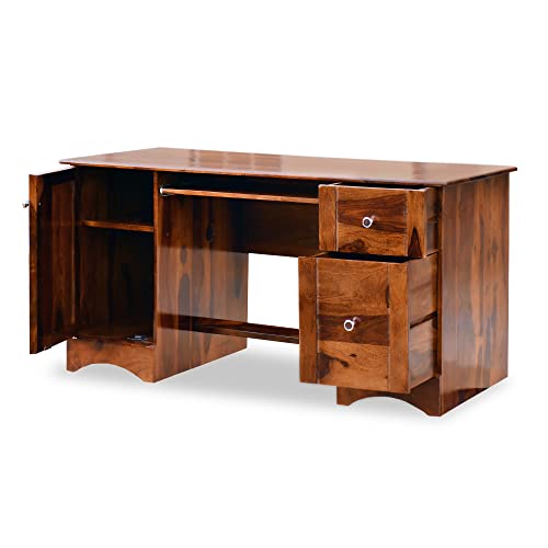 Image of Solid Sheesham Wood Study Table for Adults | Computer Table for Home | Wooden Writing Desk | Office Table for Office Work | Work from Home Table with 2 Drawers (7)