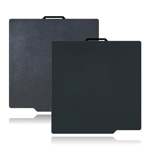 Image of Double Sided Black Smooth PEI +Black Textured PEI Build Plate, 257x257mm PEI Build Plate for Bambu Lab P1P /P1S /X1 /X1C /A1 3D Printer, 3D Printer Spring Steel Removable Platform