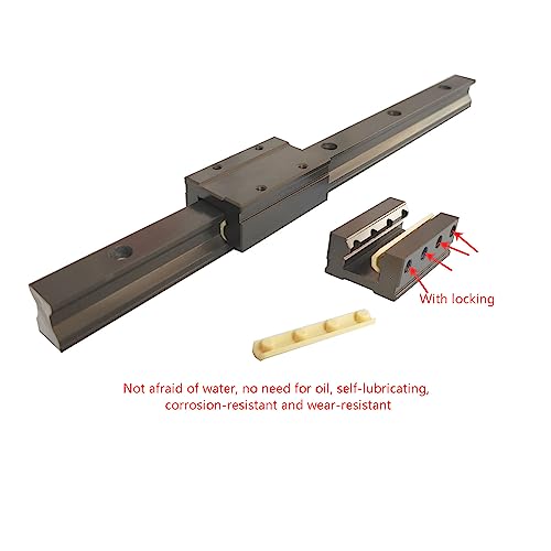 Coavoo Linear Bearing Guide Rail 2PCS CRS15 46.06in/1170mm Long Maintenance Free Aluminum Alloy Square Rail+4pcs Crs15B Slider Nano Lubrication Bearing Slide Sliding Block Guide Rail Hard Antioxidant