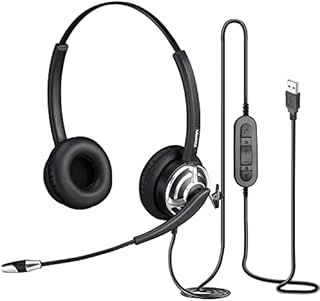 MAIRDI USB Headset with Microphone Noise Canceling, PC Headphone for Call Center Office Computer Business Meeting Microsoft Teams Skype Chat Video Conference, Clear Voice for Drangon Nuance