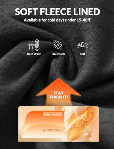 baleaf Womens 25" Petite Fleece Lined Leggings High Waisted Warm Thermal Winter with Pockets Snow Pants3