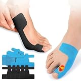 Generico 50 Pezzi Kinesiotape per Alluce Valgo, Pretagliato Nastro Kinesiologico Alluce Valgo in Cotone, Impermeabile Traspirante per Alleviare Il Dolore