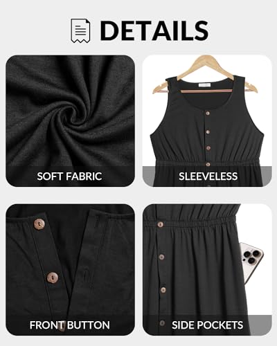 Image of Pinup Fashion Plus Size Summer Sun Casual Tank Pocket A-Line Short Dress