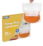 20 x Soup Sauce Sealed Freezer Bags Reusable liquid storage bags Large capacity Holds soups, chilli, meat sauces, curries and any liquids 1000ml capacity