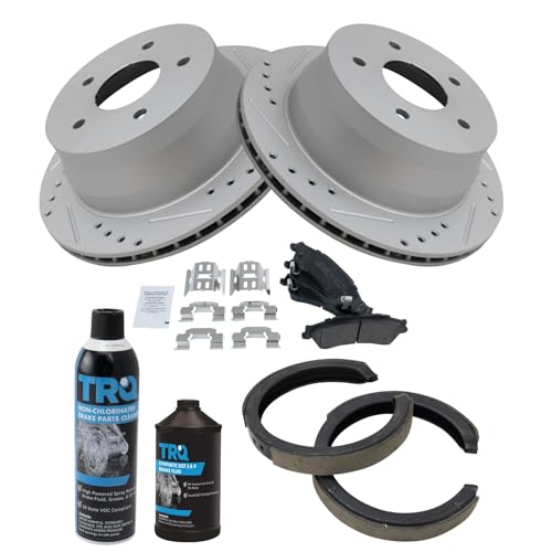 Image of TRQ Performance Rear Brake Pad & Rotor Kit Compatible with Chevrolet GMC Isuzu Oldsmobile