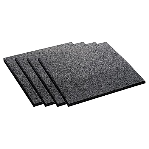 PROFIMAT® 4er Set Reifenschoner & Auffahrrampe 50x50x1-3 cm | Recycling Gummigranulat | Reifenschutzmatte flach Schwarz