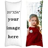 Custom Body Pillow Case Personalized Long Body Pillow Cover with Photo/Text,Customized Pillowcase for Father's Day Mother's Day.Birthday.Lovers Gifts(20 x 54 inch, Long-1 Photo)