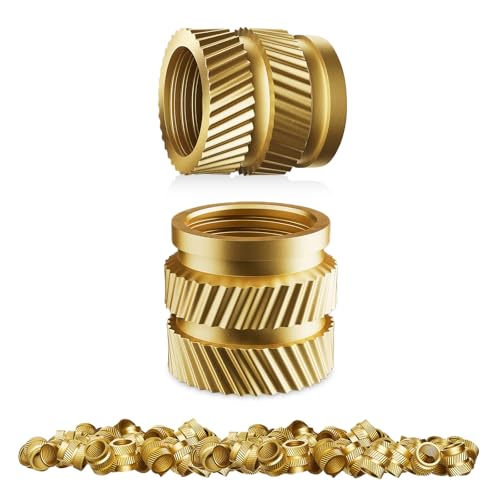 KWJEIULSOQ 120pcs Threaded Inserts for Plastic, M4 Heat Set Insert Brass Metric Knurled Nuts for 3D Printing, Plastic Products