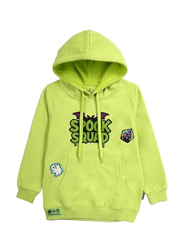 Image of KiddoPanti Unisex Solid Pullover Hooded Fleece Sweatshrit | Cotton Poly Fleece Fabric | Waist Length, Full Sleeve Hoodie | 2 Kangaroo Pockets | Winter Wear for Boys & Girls