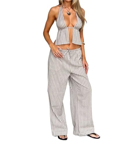 Spring Summer Sexy Open-Back Neck Women's Clothing Bind Strap Sleeveless Vest Slims Your Silhouette Suit