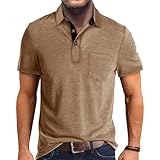 Angbater Men’s Short Sleeve Polo Shirts Casual Moisture Wicking Golf Shirts Fly Buttons T Shirts with Pocket, Khaki, Large Angbater Men’s Short Sleeve Polo Shirts Casual Moisture Wicking Golf Shirts Fly Buttons T Shirts with Pocket, Khaki, Large