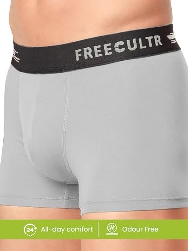 Image of Freecultr Men's Underwear Micromodal Airsoft Trunk - Sweat Proof, Ultra Soft, Anti-Bacterial, No Itch & No Chafing Fabric (Pack of 3) | Mens Underwear Combo Pack of 3