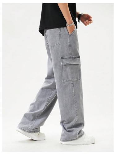 SHENHE Boy's Cargo Jeans Straight Leg Zipper Fly Casual Denim Pants Trousers with Pockets2