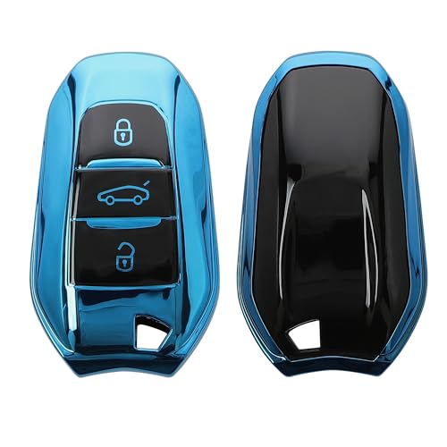kwmobile Custodia Compatibile con Peugeot Citroen con 3 tasti Smartkey (Keyless Go) - Cover Chiavi Auto Protezione Copri Telecomando - Copertina Chiave - Copertura Gommata Silicone TPU