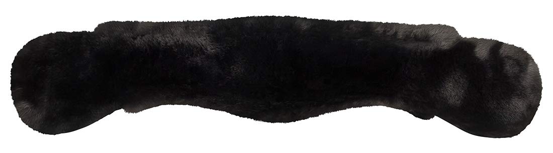 Equinate Western Mondgurt anatomisch mit synthetischem Lammfell Kurzgurt Sattelgurt Westerngurt Länge: 65 70 75 80 85 90 cm braun schwarz Natur