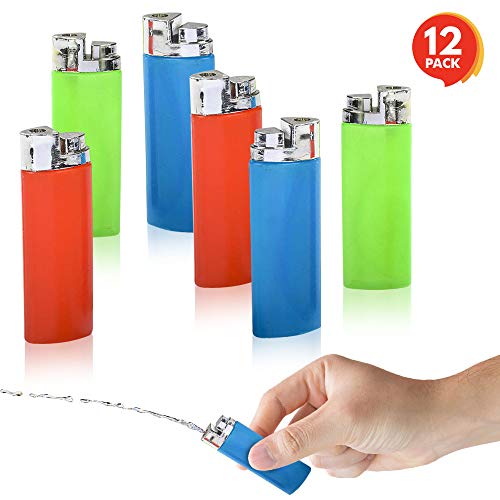 ArtCreativity Squirt Lighter Gag Toys for Kids and Adults, Pack of 12, 3-Inch