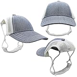 PupLid Baseball Caps for Dogs - Premium Stylish Sun Protection for The Modern Dog (Large, Chambray Blue and White)